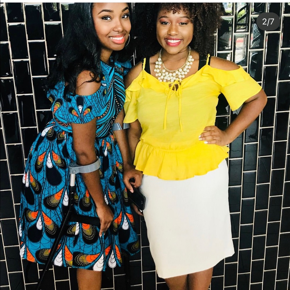 African dress | teal and orange